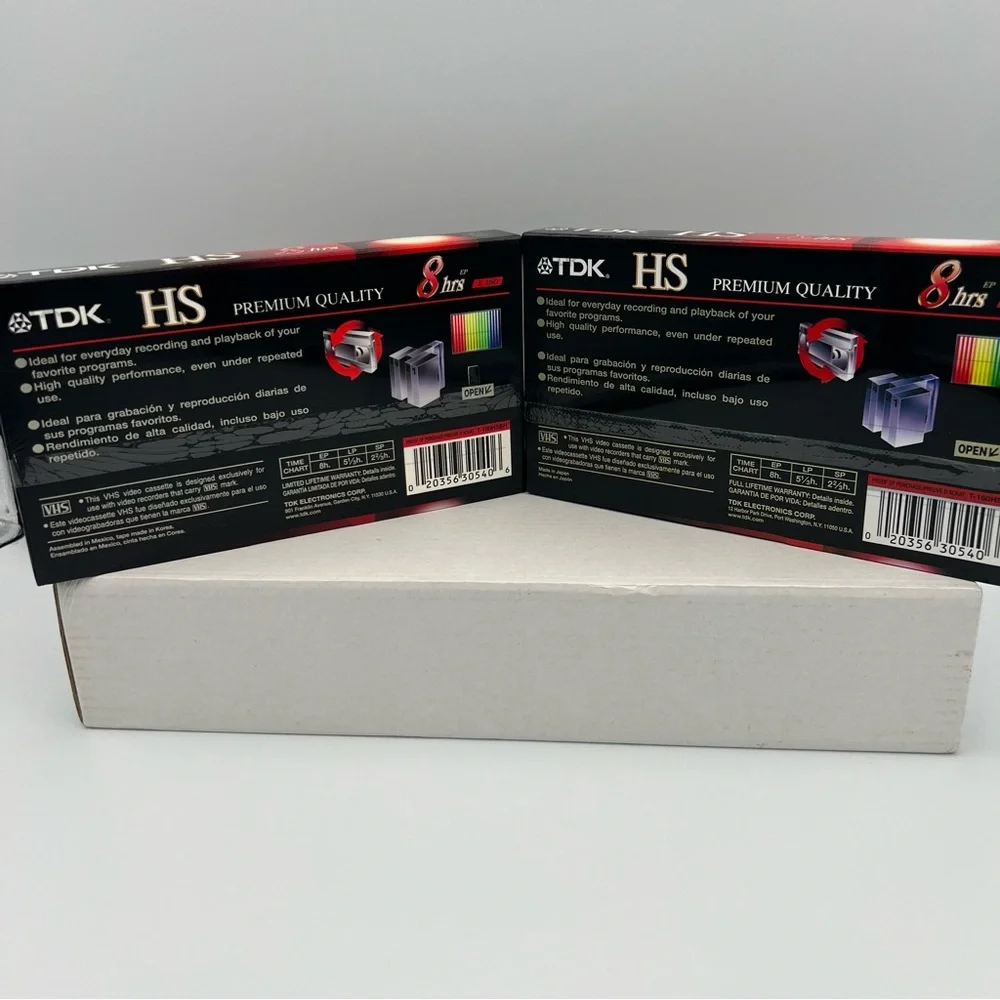 NEW TDK Premium Quality VHS Tapes Pack of 2‎